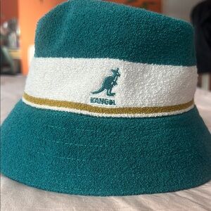 Kangol Teal Bucket Hat with Gold Accent
